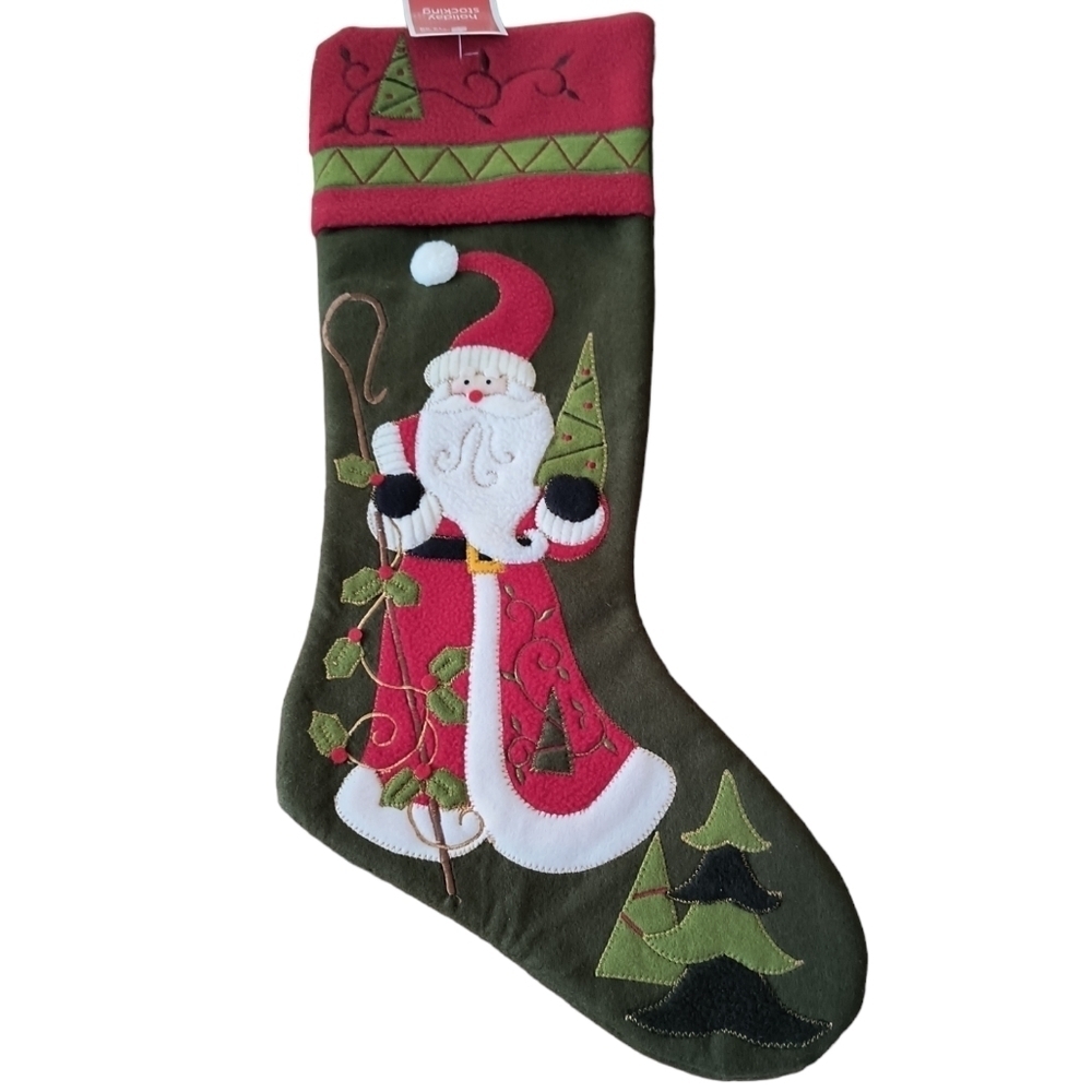 NWT Santa Appliqued 20" Christmas Stocking From Target